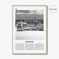 Akureyri Print Black and White, Akureyri Wall Art, Akureyri Poster, Akureyri Photo, Akureyri Wall Décor, Akureyri Map, Iceland