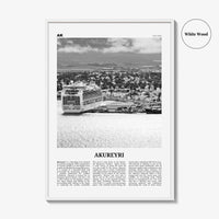 Akureyri Print Black and White, Akureyri Wall Art, Akureyri Poster, Akureyri Photo, Akureyri Wall Décor, Akureyri Map, Iceland