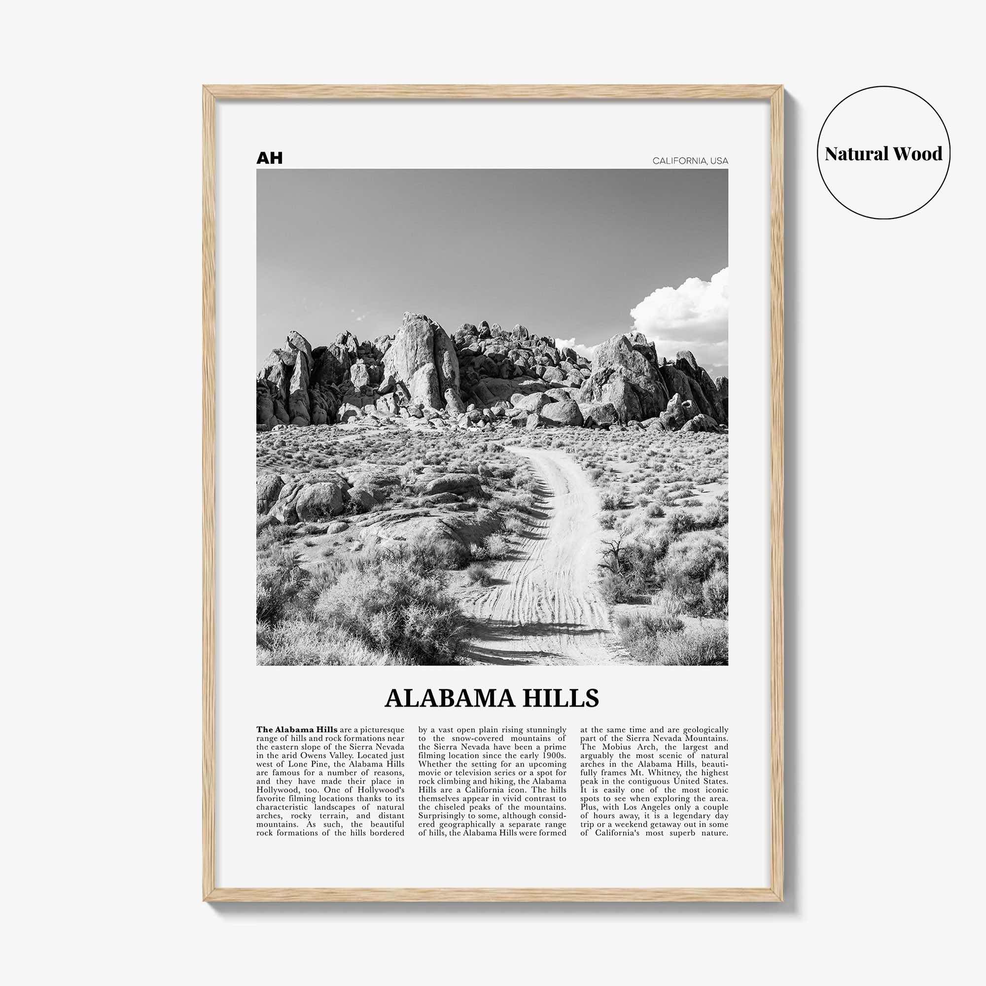 Alabama Hills Print Black and White, Alabama Hills Wall Art, Alabama Hills Poster, Alabama Hills Photo, Alabama Hills Wall Décor, California