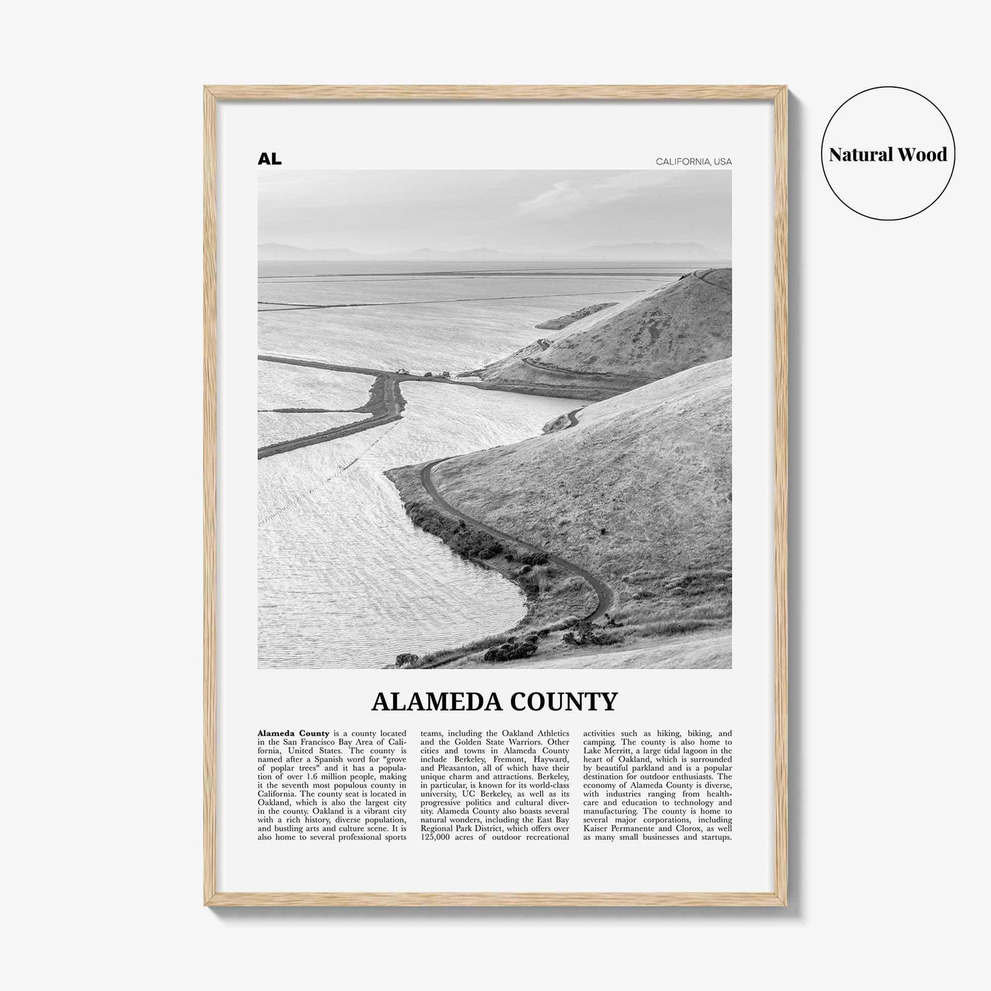 Alameda County Print Black and White, Alameda County Wall Art, Alameda County Poster, Alameda County Photo, Alameda Wall Décor, Alameda Map