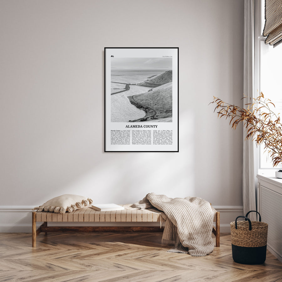 Alameda County Travel B&W Poster