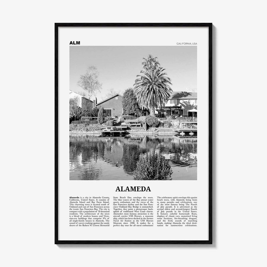 Alameda Print Black and White, Alameda Wall Art, Alameda Poster, Alameda Photo, Alameda Wall Décor, California, USA, United States