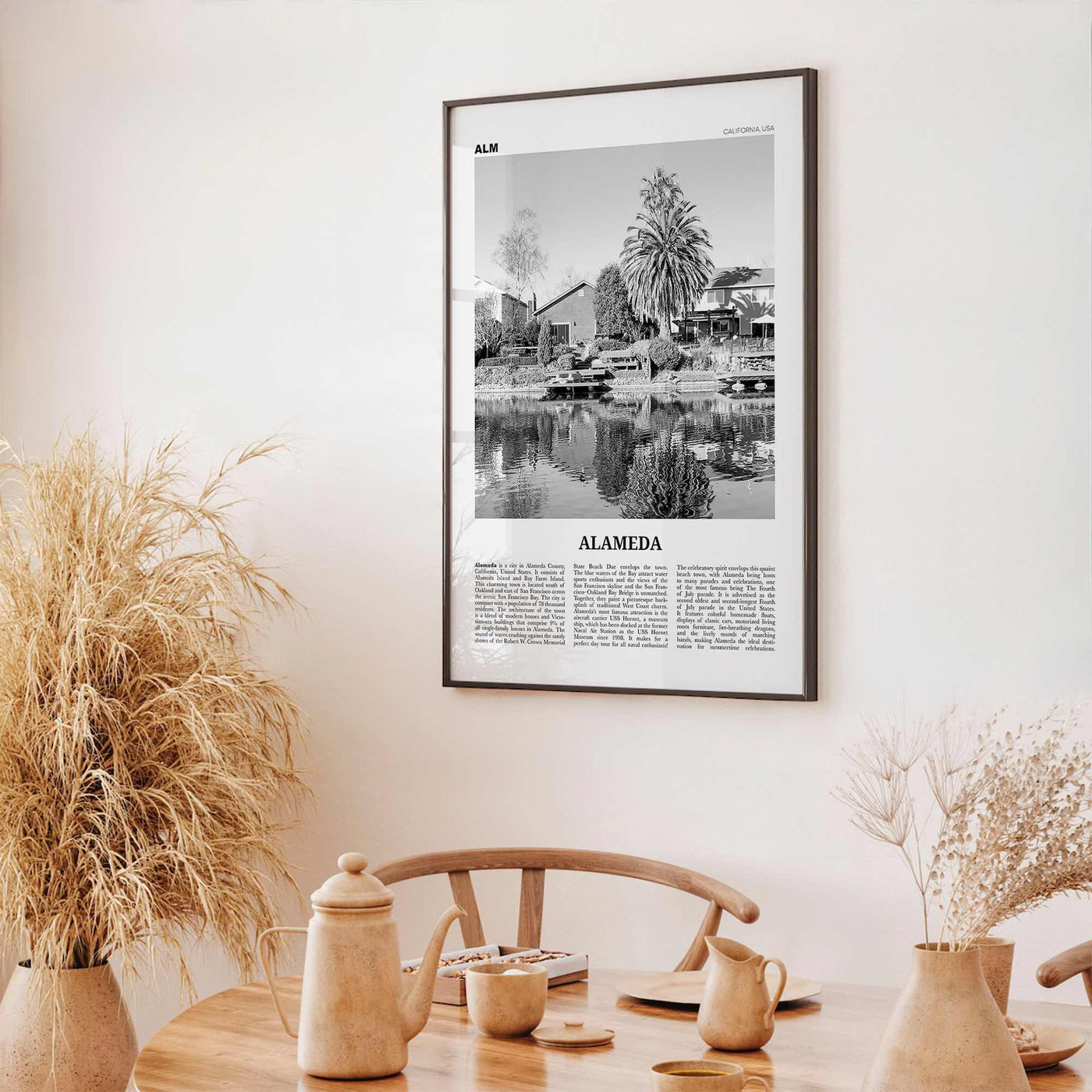 Alameda Print Black and White, Alameda Wall Art, Alameda Poster, Alameda Photo, Alameda Wall Décor, California, USA, United States