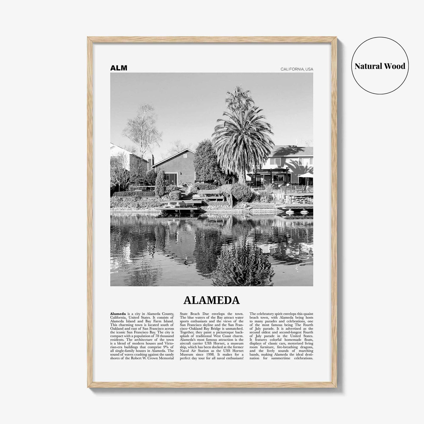 Alameda Print Black and White, Alameda Wall Art, Alameda Poster, Alameda Photo, Alameda Wall Décor, California, USA, United States
