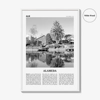 Alameda Print Black and White, Alameda Wall Art, Alameda Poster, Alameda Photo, Alameda Wall Décor, California, USA, United States