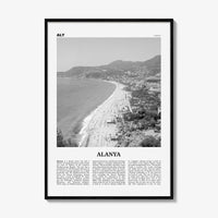 Alanya Print Black and White, Alanya Wall Art, Alanya Poster, Alanya Photo, Alanya Wall Décor, Turkey, Europe, Alaiye, Türkiye, Turkish