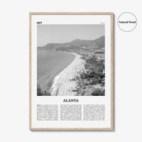 Alanya Print Black and White, Alanya Wall Art, Alanya Poster, Alanya Photo, Alanya Wall Décor, Turkey, Europe, Alaiye, Türkiye, Turkish