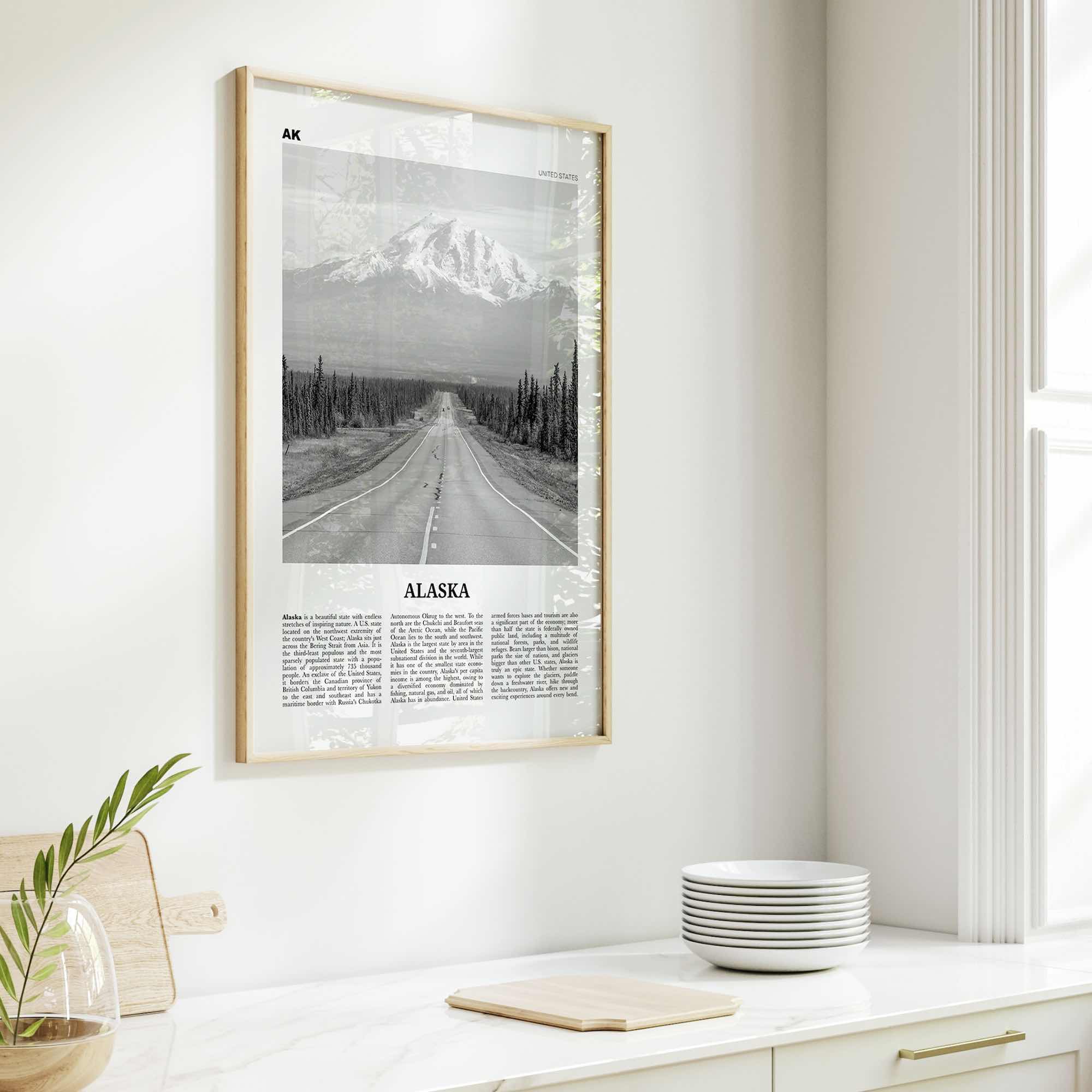 Alaska Print Black and White No 1, Alaska Wall Art, Alaska Poster, Alaska Photo, Alaska Wall Decor, USA, United States, North America