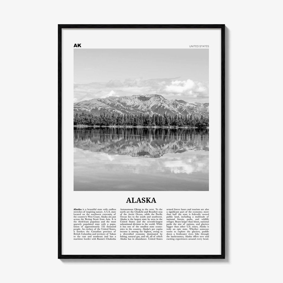 Alaska Print Black and White No 2, Alaska Wall Art, Alaska Poster, Alaska Photo, Alaska Wall Decor, USA, United States, North America