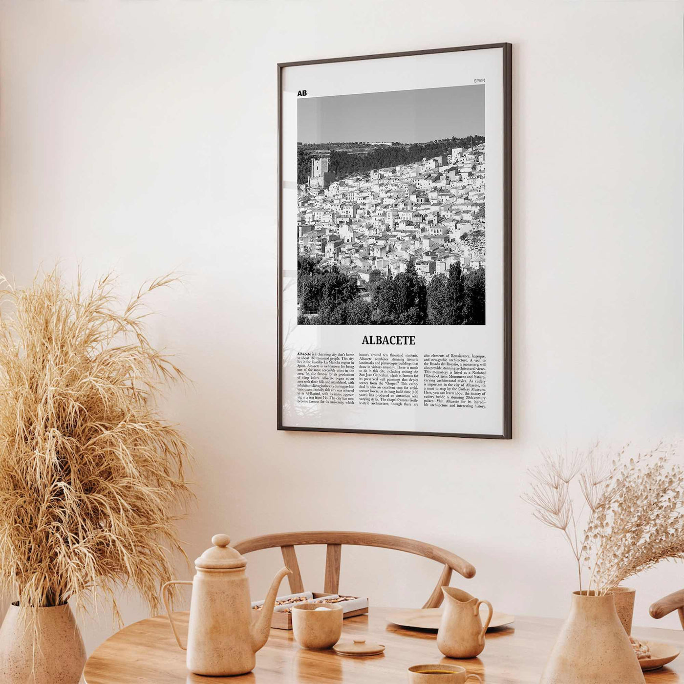 Albacete Print Black and White, Albacete Wall Art, Albacete Poster, Albacete Photo, Albacete Wall Décor, Albacete Map,