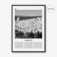 Albacete Print Black and White, Albacete Wall Art, Albacete Poster, Albacete Photo, Albacete Wall Décor, Albacete Map,
