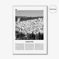 Albacete Print Black and White, Albacete Wall Art, Albacete Poster, Albacete Photo, Albacete Wall Décor, Albacete Map,