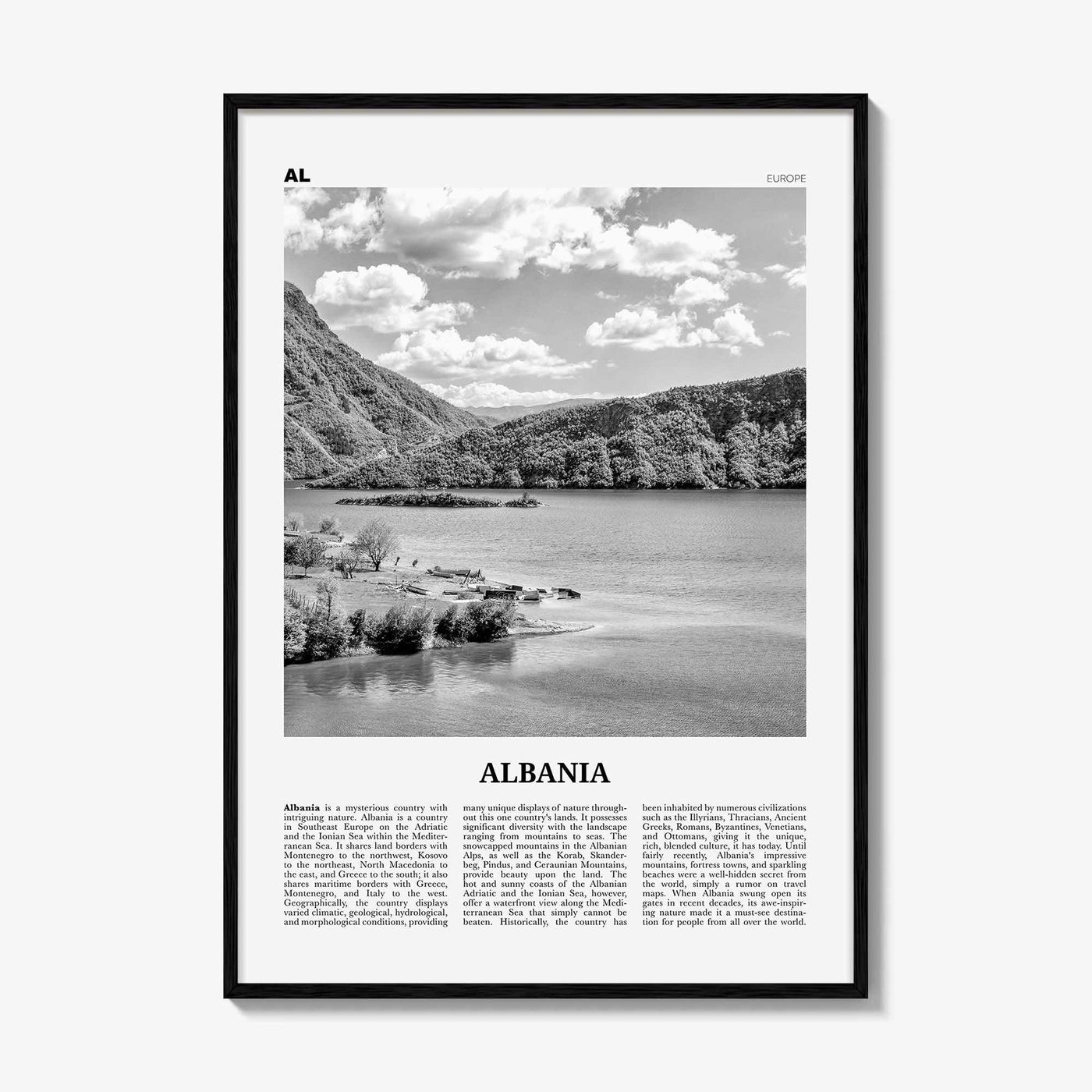 Albania Print Black and White No 1, Albania Wall Art, Albania Poster, Albania Photo, Albania Wall Decor, Country Art Print