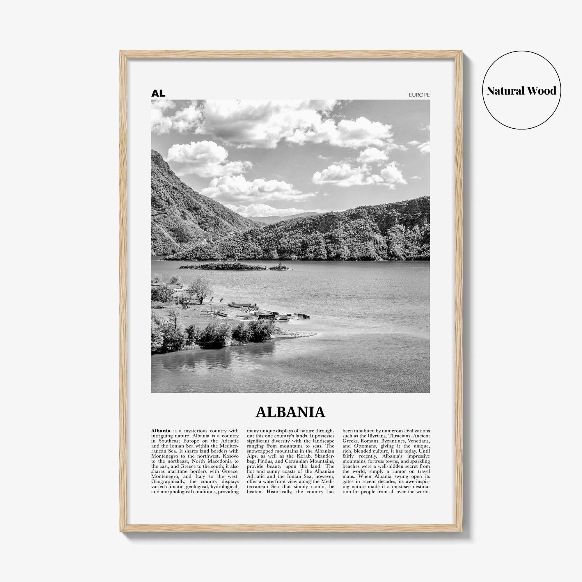 Albania Print Black and White No 1, Albania Wall Art, Albania Poster, Albania Photo, Albania Wall Decor, Country Art Print