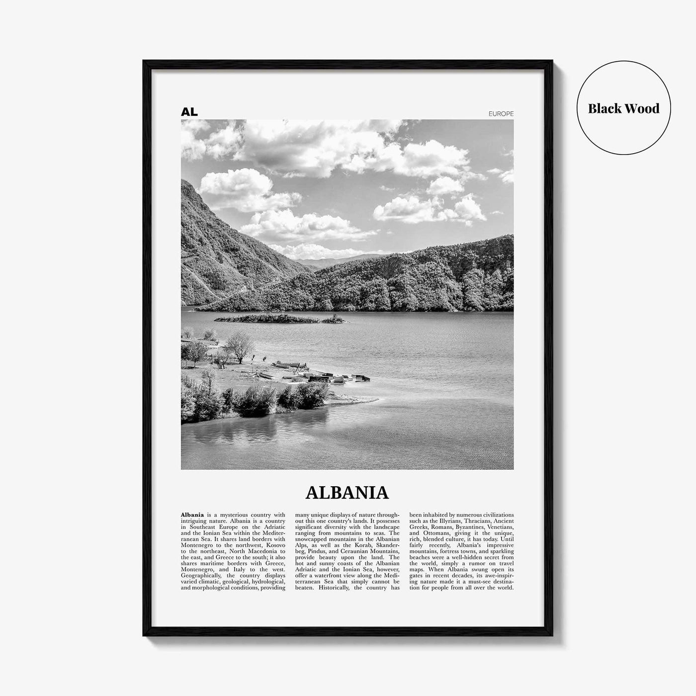 Albania Print Black and White No 1, Albania Wall Art, Albania Poster, Albania Photo, Albania Wall Decor, Country Art Print