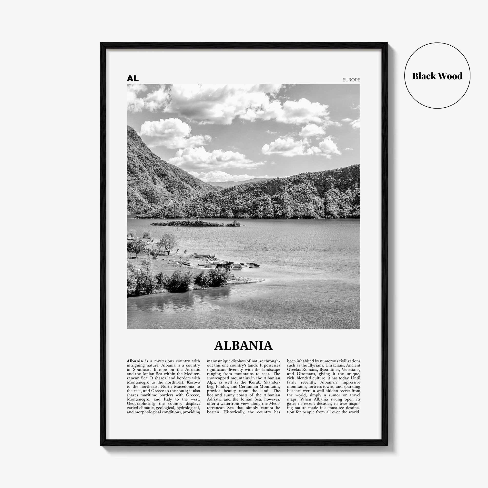 Albania Print Black and White No 1, Albania Wall Art, Albania Poster, Albania Photo, Albania Wall Decor, Country Art Print