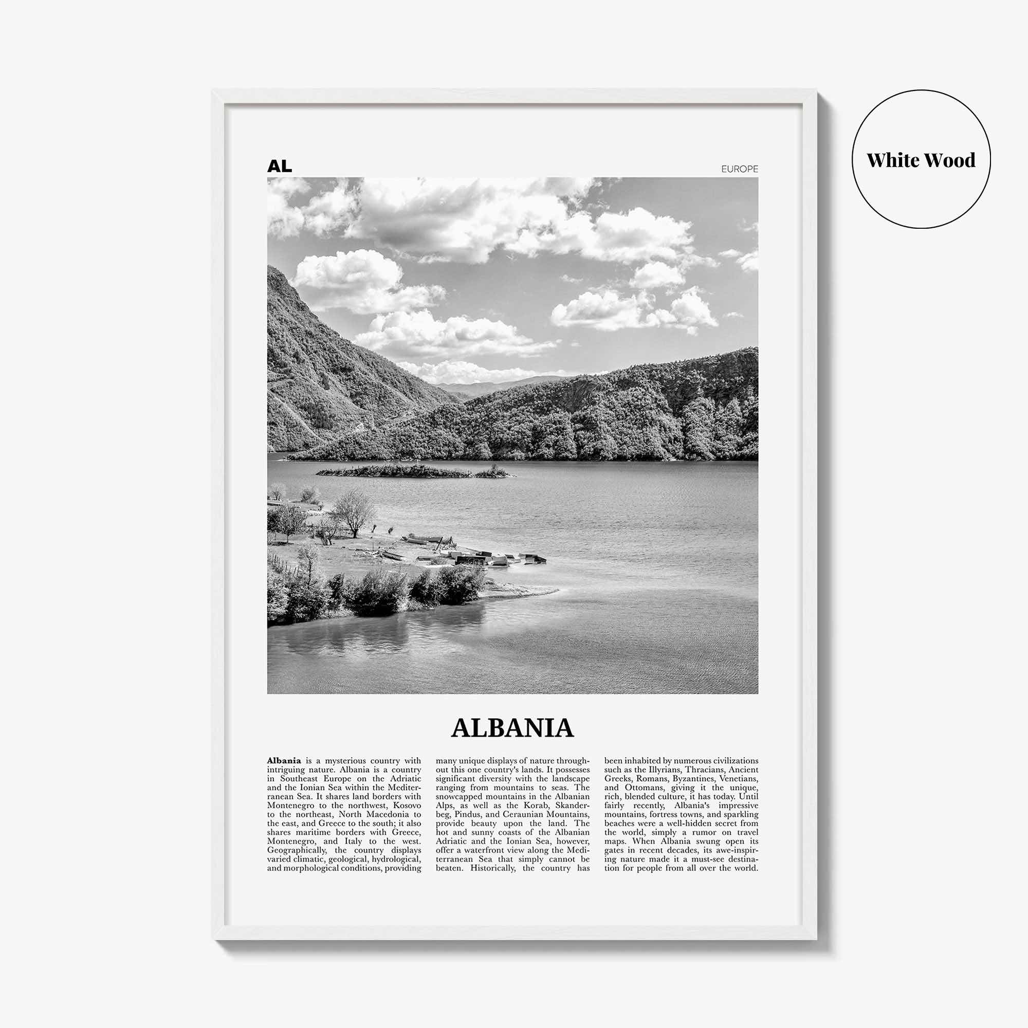 Albania Print Black and White No 1, Albania Wall Art, Albania Poster, Albania Photo, Albania Wall Decor, Country Art Print