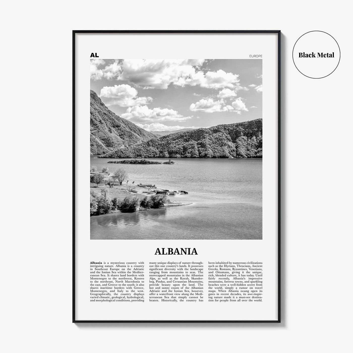 Albania Print Black and White No 1, Albania Wall Art, Albania Poster, Albania Photo, Albania Wall Decor, Country Art Print