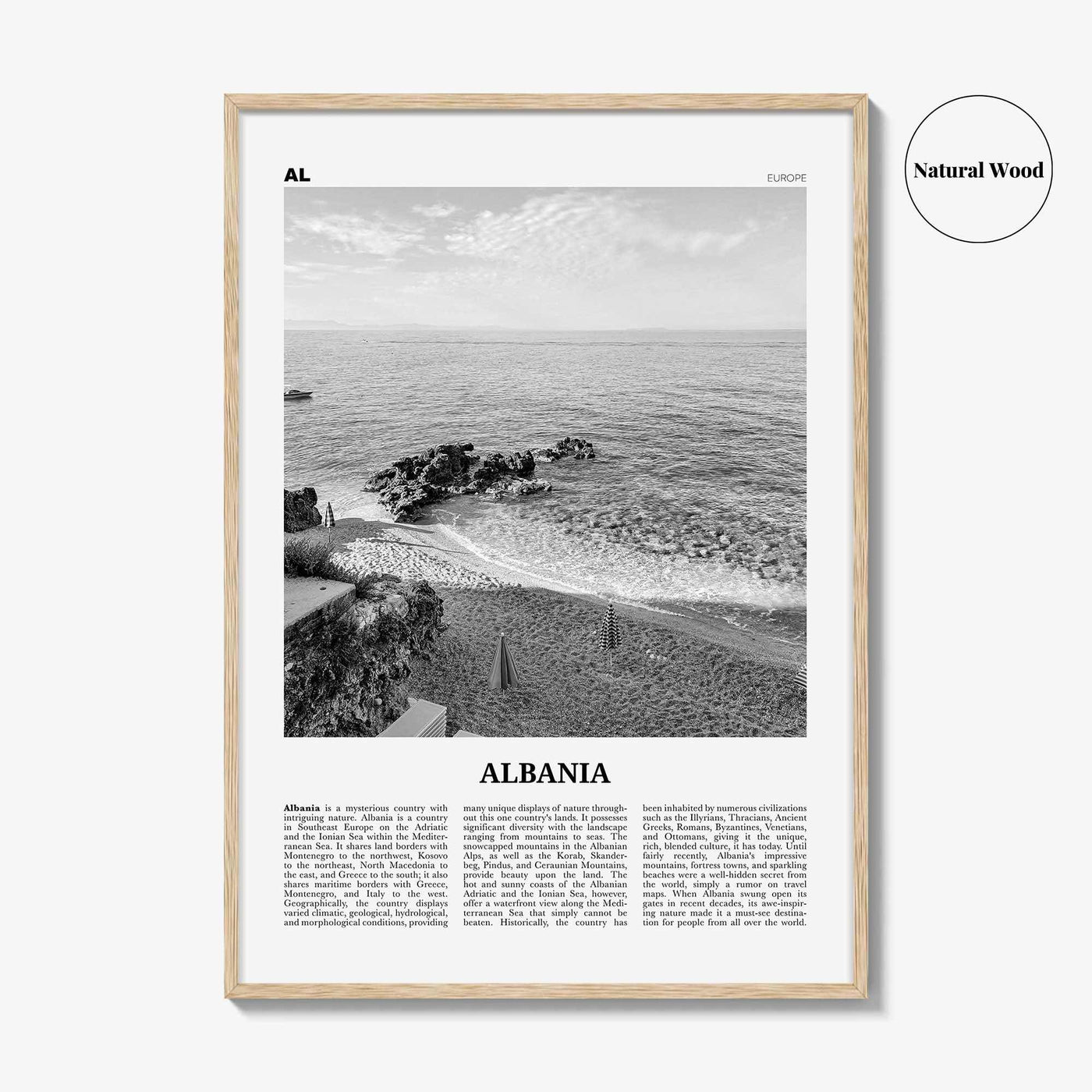 Albania Print Black and White No 2, Albania Wall Art, Albania Poster, Albania Photo, Albania Wall Decor, Country Art Print