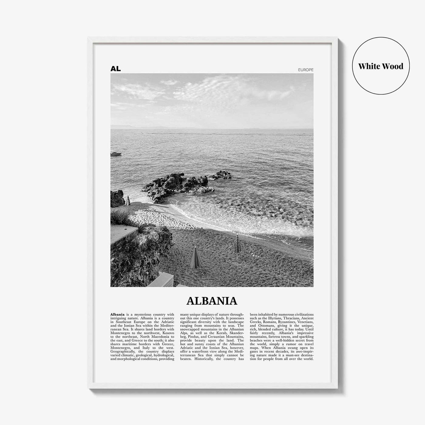 Albania Print Black and White No 2, Albania Wall Art, Albania Poster, Albania Photo, Albania Wall Decor, Country Art Print