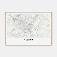 Albany, New York Map Landscape Poster