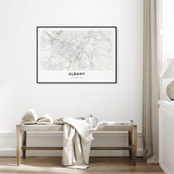 Albany, New York Map Landscape Poster