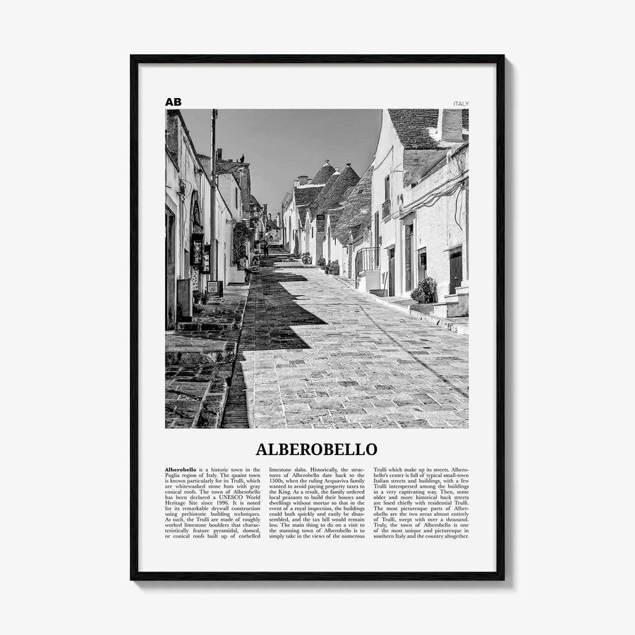 Alberobello Print Black and White, Alberobello Wall Art, Alberobello Poster, Alberobello Photo, Alberobello Wall Décor, Alberobello Map