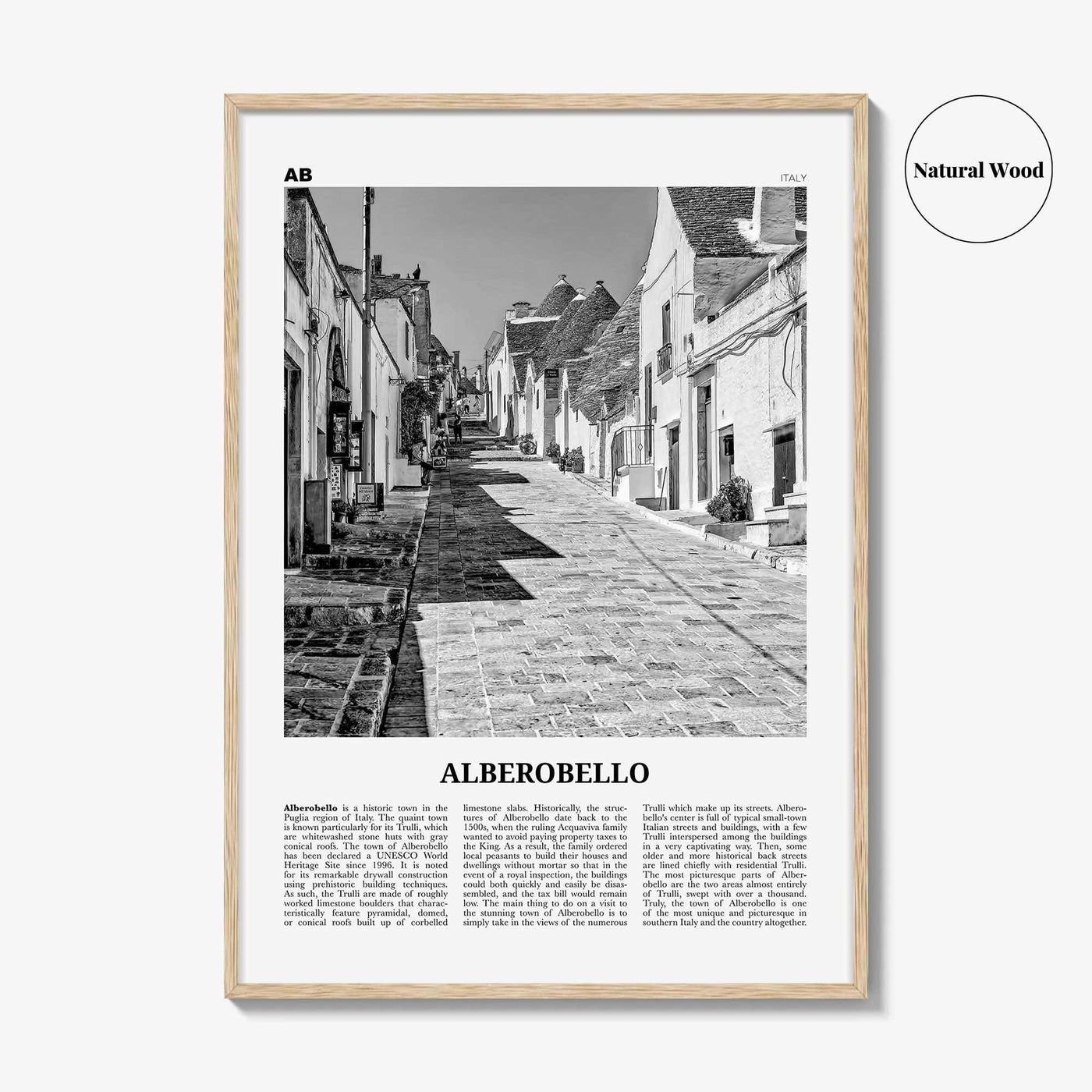 Alberobello Print Black and White, Alberobello Wall Art, Alberobello Poster, Alberobello Photo, Alberobello Wall Décor, Alberobello Map