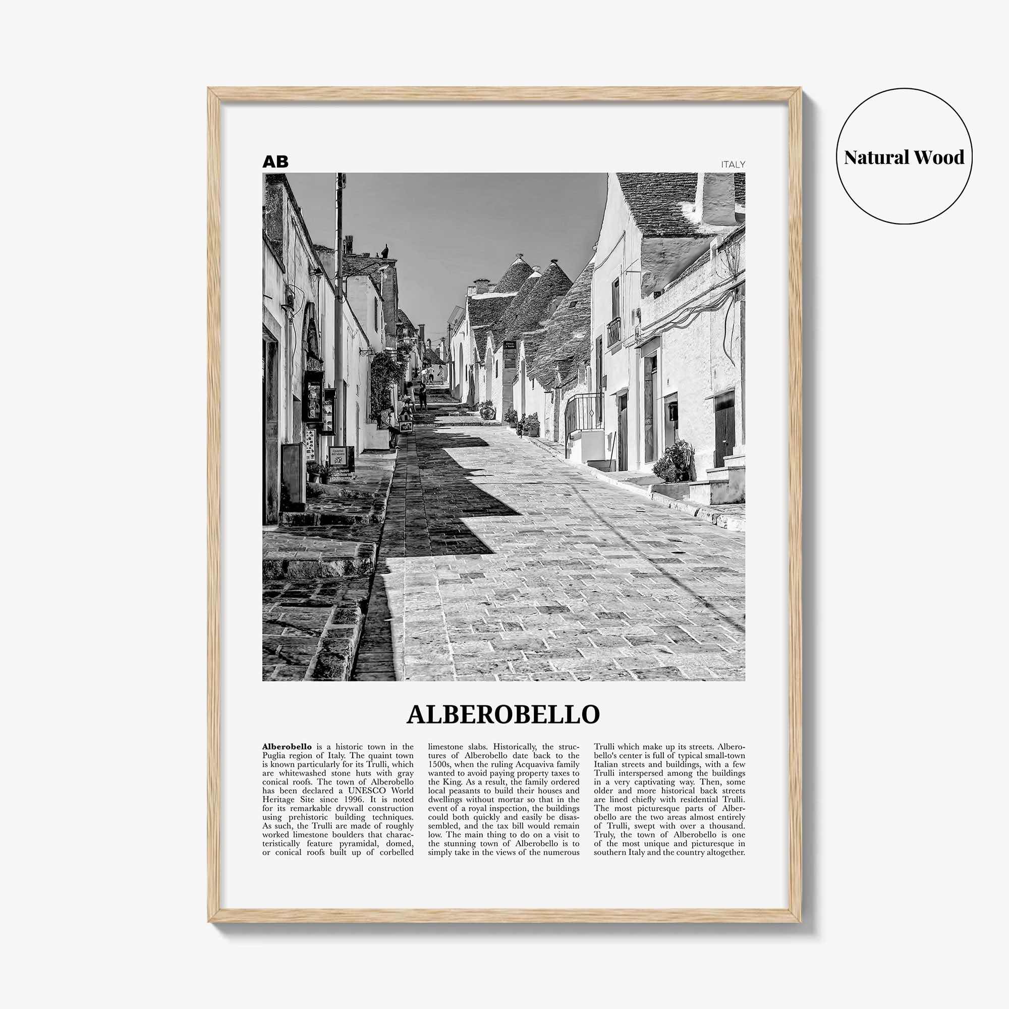 Alberobello Print Black and White, Alberobello Wall Art, Alberobello Poster, Alberobello Photo, Alberobello Wall Décor, Alberobello Map