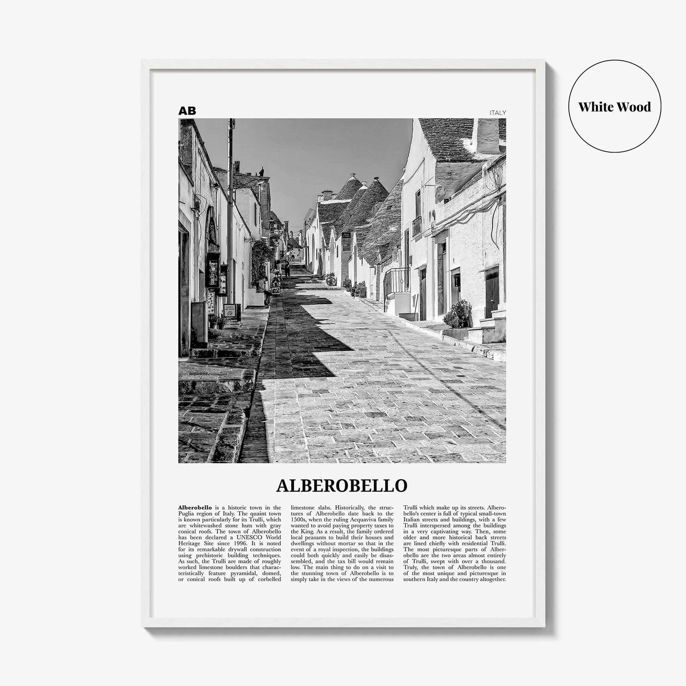 Alberobello Print Black and White, Alberobello Wall Art, Alberobello Poster, Alberobello Photo, Alberobello Wall Décor, Alberobello Map