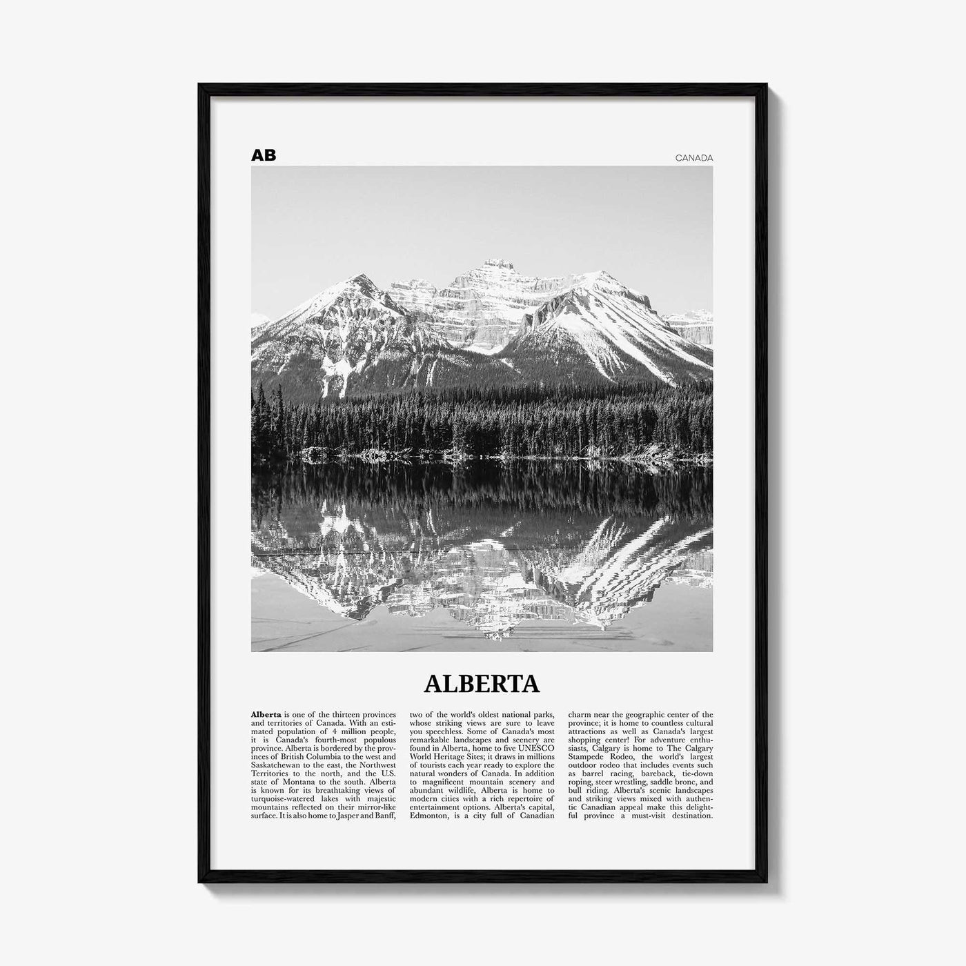Alberta Print Black and White, Alberta Wall Art, Alberta Poster, Alberta Photo, Alberta Wall Decor, Edmonton, Calgary, Canada
