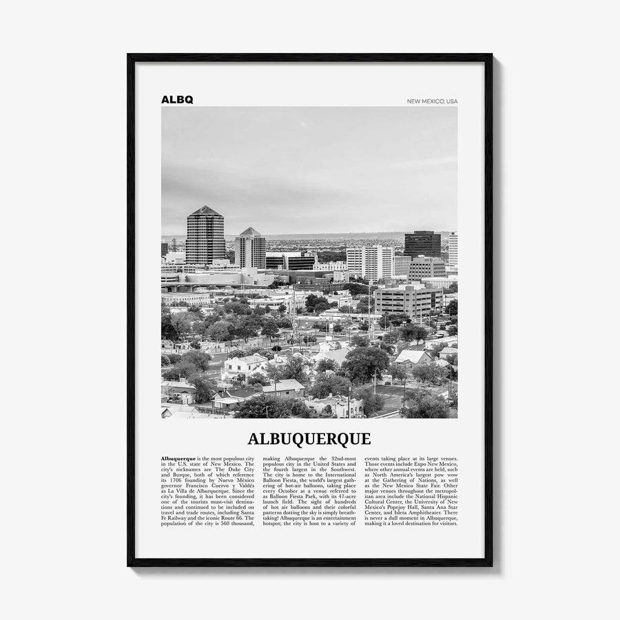 Albuquerque Print Black and White, Albuquerque Wall Art, Albuquerque Poster, Albuquerque Photo, Albuquerque Wall Décor, New Mexico, USA