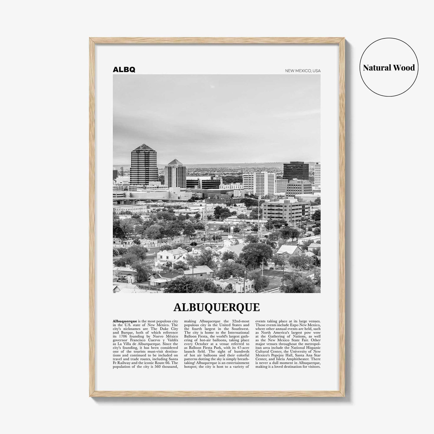 Albuquerque Print Black and White, Albuquerque Wall Art, Albuquerque Poster, Albuquerque Photo, Albuquerque Wall Décor, New Mexico, USA