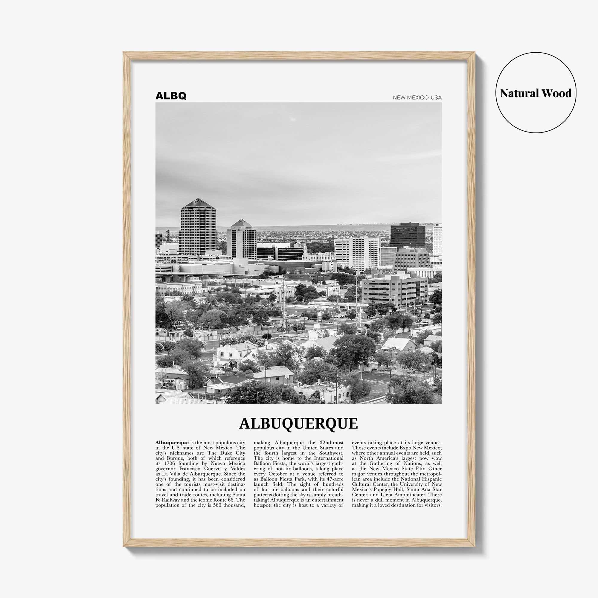 Albuquerque Print Black and White, Albuquerque Wall Art, Albuquerque Poster, Albuquerque Photo, Albuquerque Wall Décor, New Mexico, USA