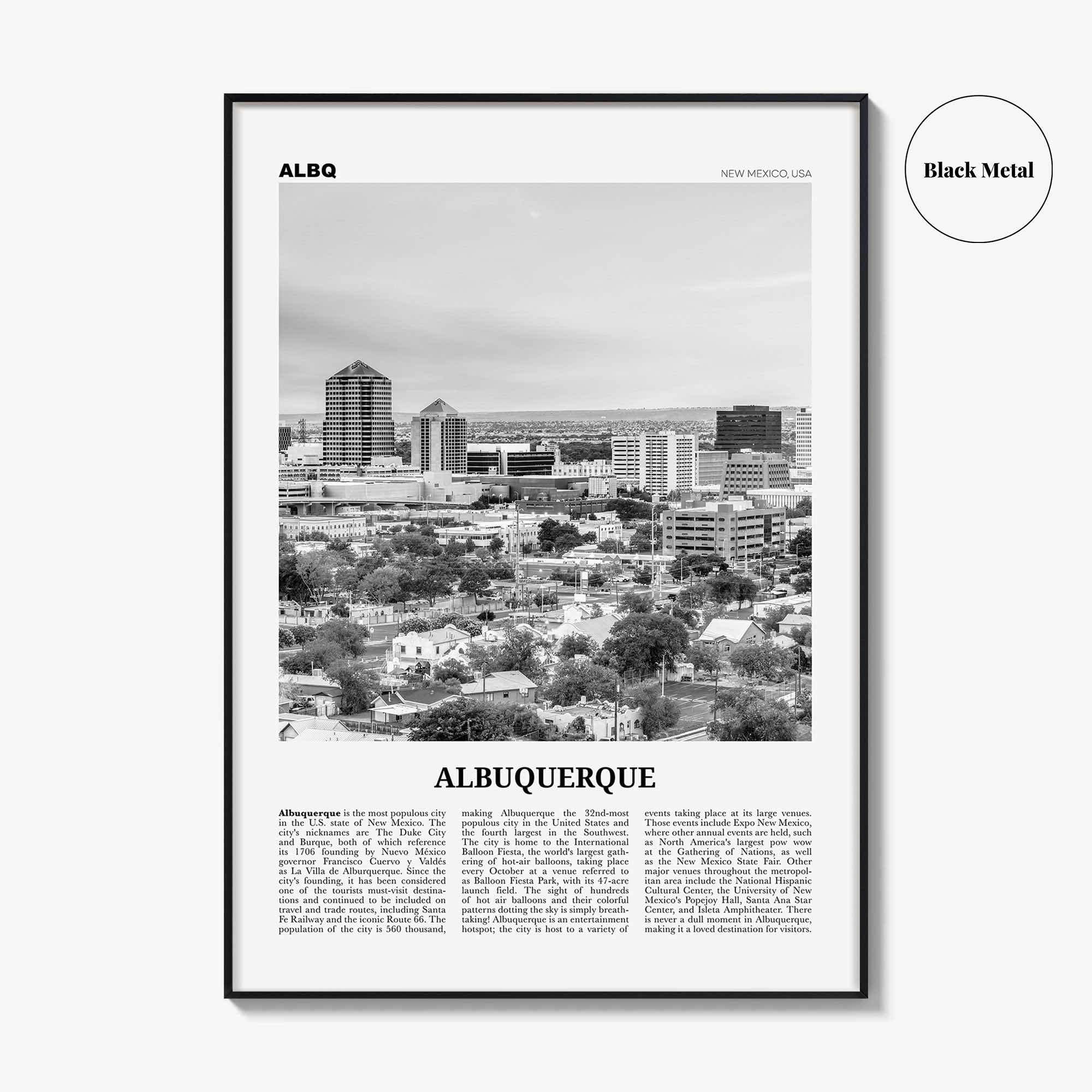 Albuquerque Print Black and White, Albuquerque Wall Art, Albuquerque Poster, Albuquerque Photo, Albuquerque Wall Décor, New Mexico, USA