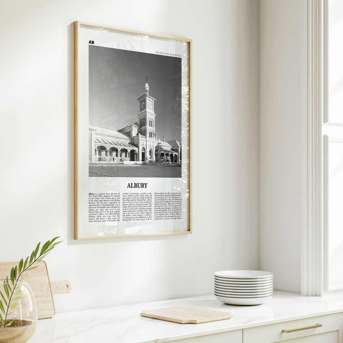 Albury Print Black and White, Albury Wall Art, Albury Poster, Albury Photo, Albury Wall Décor, Albury Map, Australia