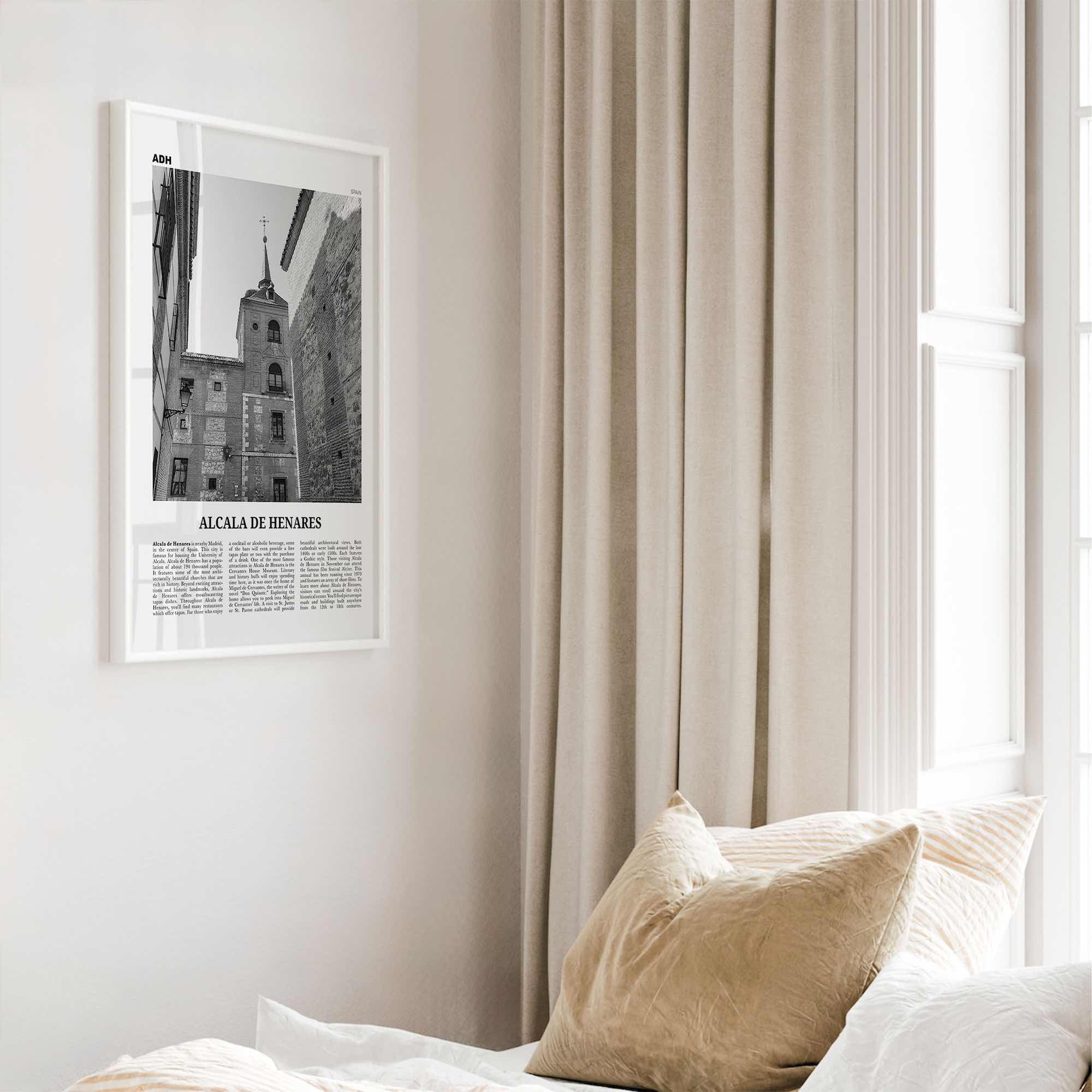 Alcala de Henares Print Black and White, Alcala de Henares Wall Art, Alcala de Henares Poster, Alcala de Henares Photo, Wall Décor, Map