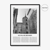 Alcala de Henares Print Black and White, Alcala de Henares Wall Art, Alcala de Henares Poster, Alcala de Henares Photo, Wall Décor, Map