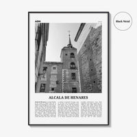 Alcala de Henares Print Black and White, Alcala de Henares Wall Art, Alcala de Henares Poster, Alcala de Henares Photo, Wall Décor, Map