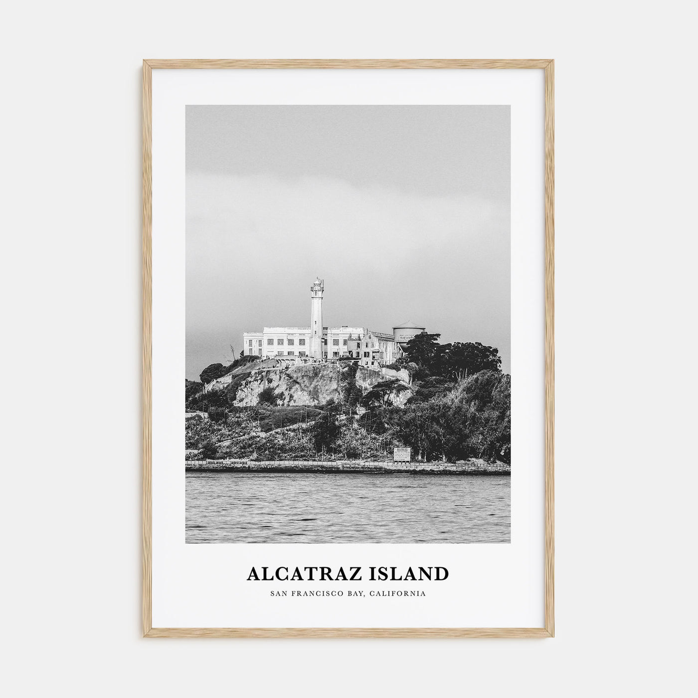 Alcatraz Island Portrait B&W Poster