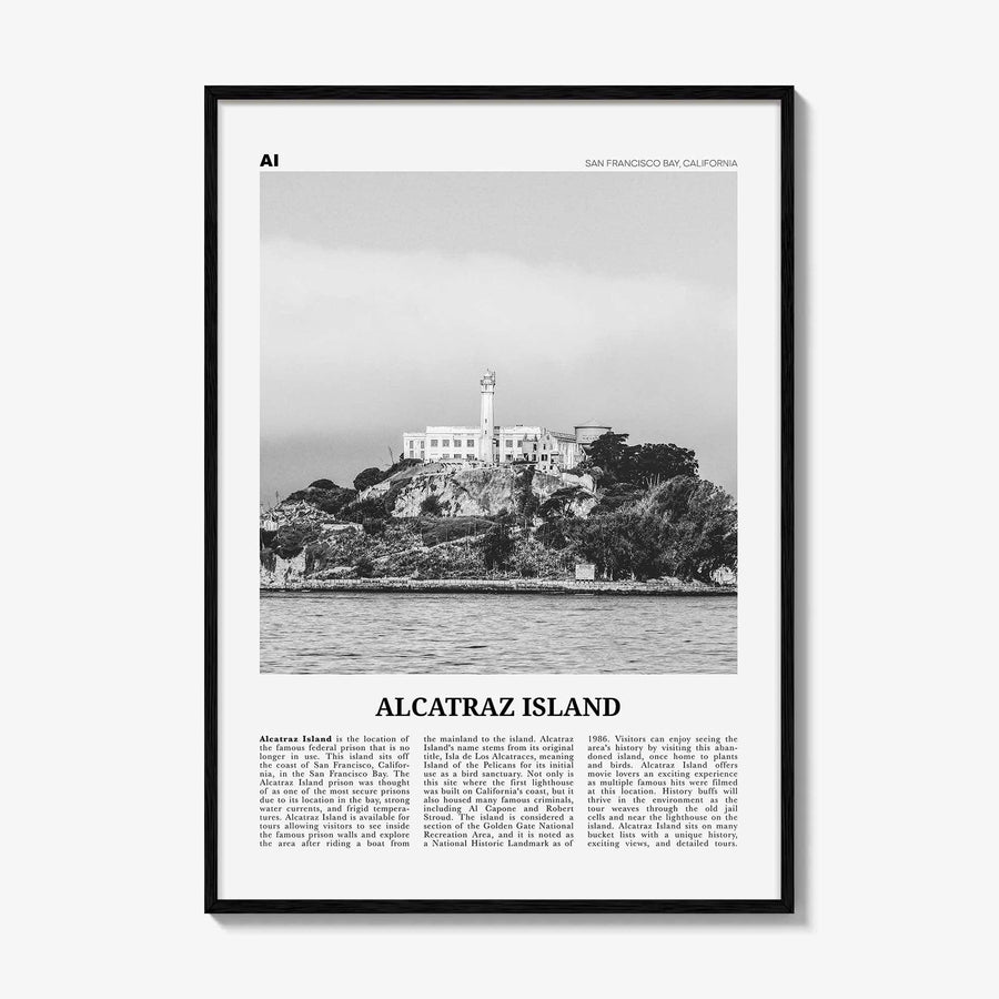Alcatraz Island Print Black and White, Alcatraz Island Wall Art, Alcatraz Island Poster, Alcatraz Island Photo, Alcatraz Island Wall Decor