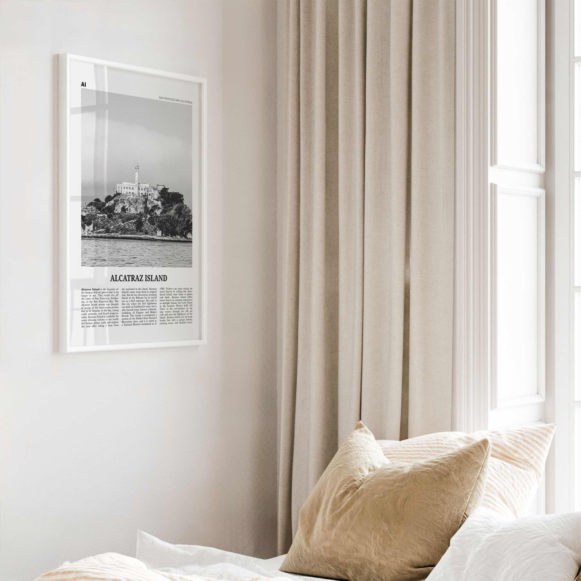 Alcatraz Island Print Black and White, Alcatraz Island Wall Art, Alcatraz Island Poster, Alcatraz Island Photo, Alcatraz Island Wall Decor