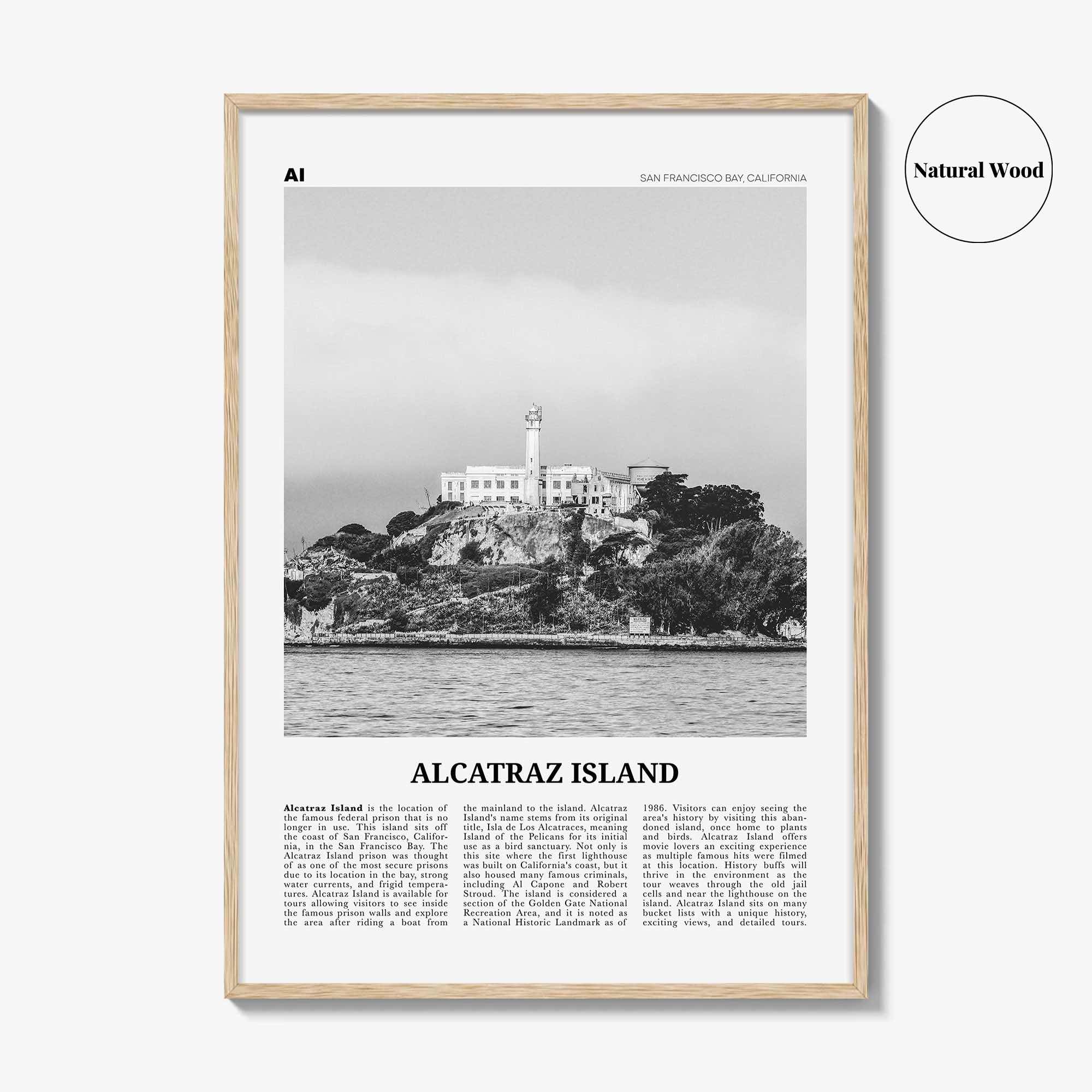 Alcatraz Island Print Black and White, Alcatraz Island Wall Art, Alcatraz Island Poster, Alcatraz Island Photo, Alcatraz Island Wall Decor