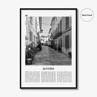 Alcudia Print Black and White, Alcudia Wall Art, Alcudia Poster, Alcudia Photo, Alcudia Wall Décor, Alcudia Map, Spain