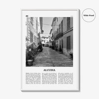 Alcudia Print Black and White, Alcudia Wall Art, Alcudia Poster, Alcudia Photo, Alcudia Wall Décor, Alcudia Map, Spain