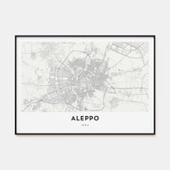 Aleppo Map Landscape Poster