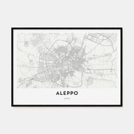 Aleppo Map Landscape Poster