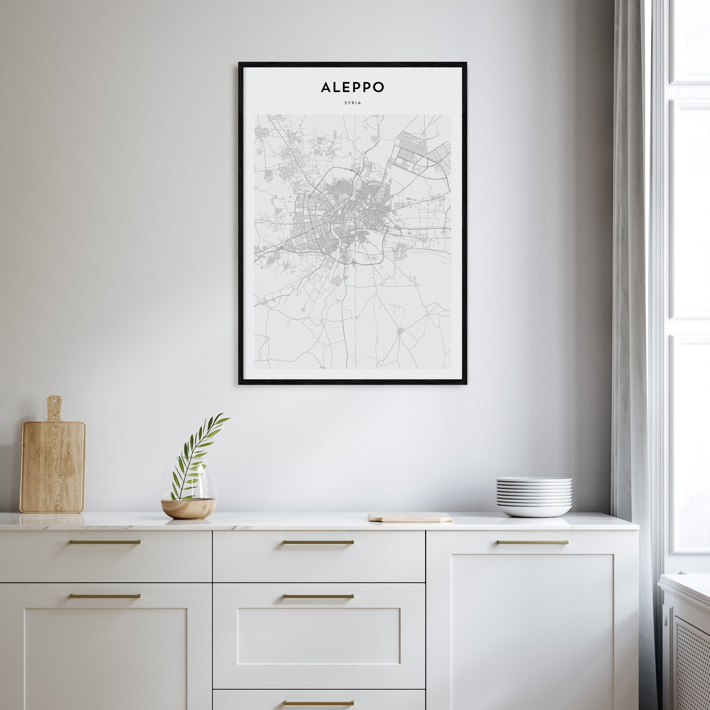Aleppo Map Portrait Poster