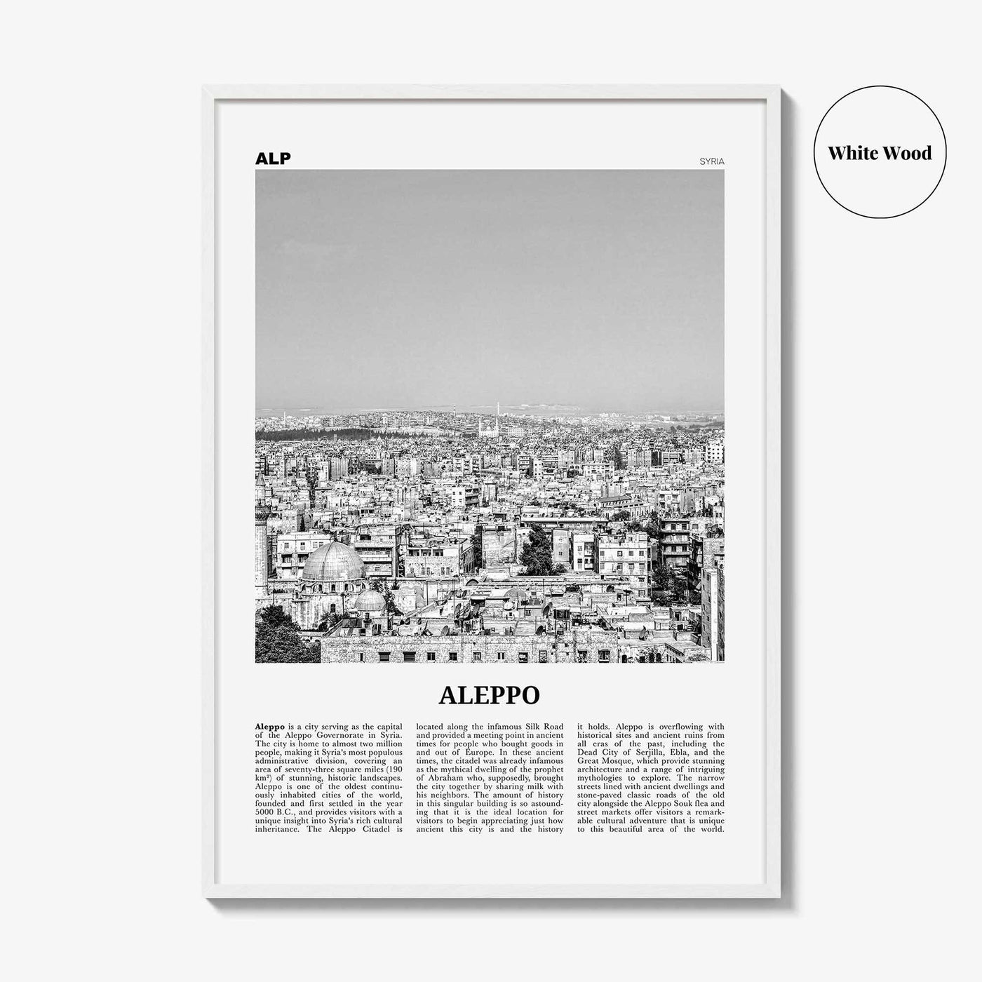 Aleppo Print Black and White, Aleppo Wall Art, Aleppo Poster, Aleppo Photo, Aleppo Wall Décor, Syria, Al-Shahbaa
