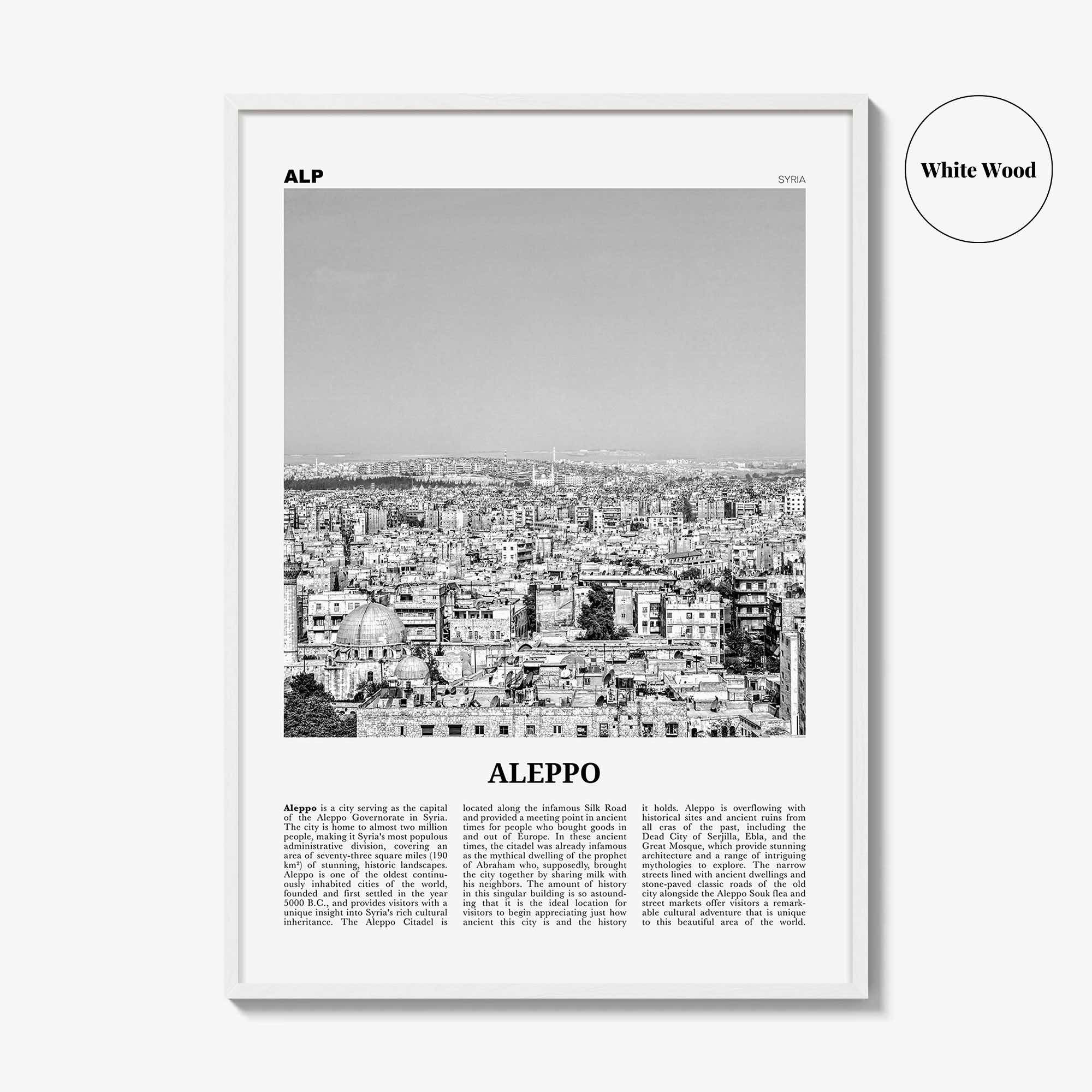Aleppo Print Black and White, Aleppo Wall Art, Aleppo Poster, Aleppo Photo, Aleppo Wall Décor, Syria, Al-Shahbaa